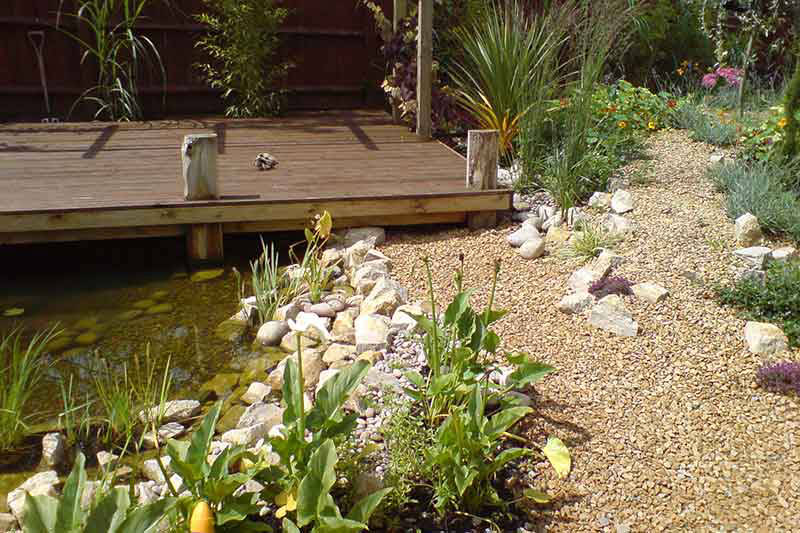 deck on pond